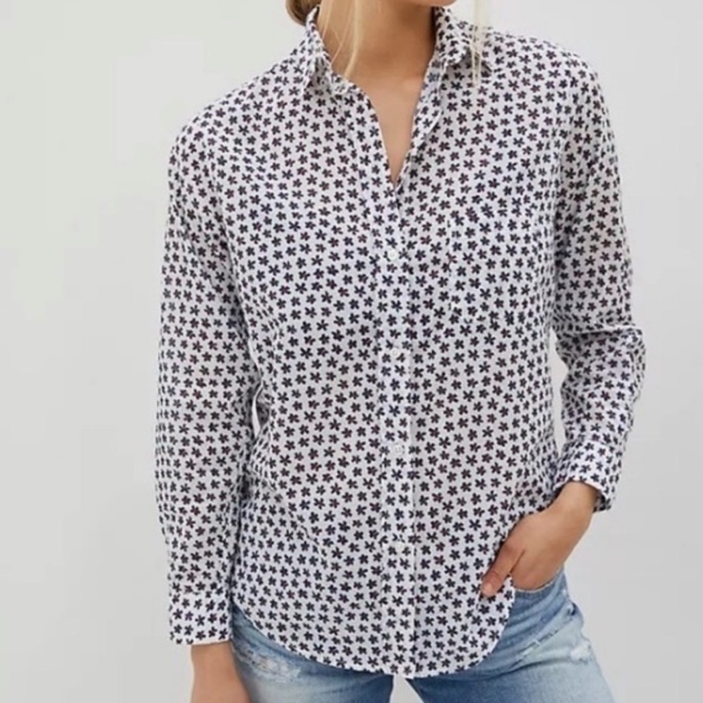 Grayson The Hero Cotton Poplin Daisy Star Print Button Up Shirt